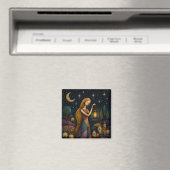 LATERNENMÄDCHEN UNTER BLAUEM STERNENHIMMEL MAGNET (In Situ (Geschirrspüler))