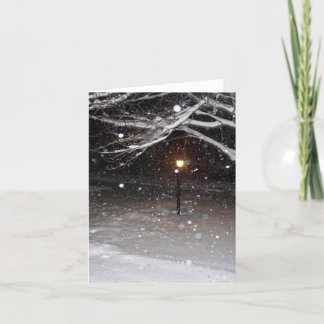 Laternenpfahl im Schnee Notecard Feiertagskarte