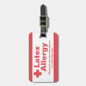 Latex-Allergie-Alarm-Gepäckanhänger Gepäckanhänger (Vorderseite vertikal)