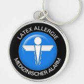 LATEX ALLERGIE Medical Alert - Button Schlüsselanh Schlüsselanhänger (Vorne)