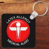 Latex Allergy Medical Alert Schlüsselanhänger (Rückseite)