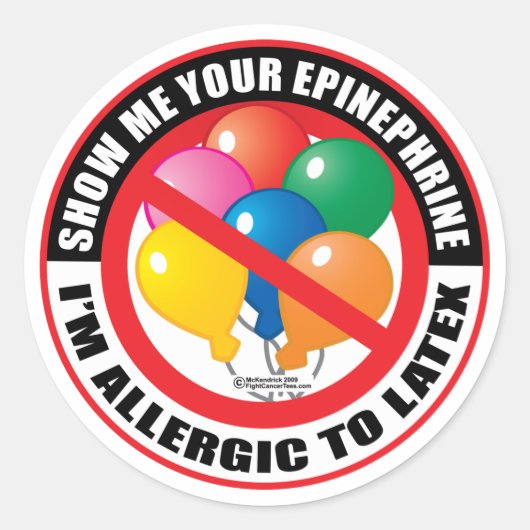 Latex Allergy Runder Aufkleber (Vorderseite)
