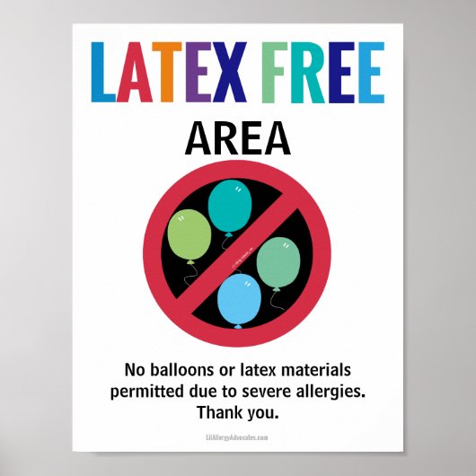 Latex Free Area Klassenzimmer Gebäude Keine Balloo Poster (Vorne)