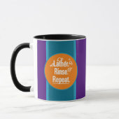 Lather Rinse Repeat Aqua Stripes Orange Spot Tasse (Links)