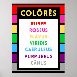 Latin Colors Poster - Latin Teacher Gift