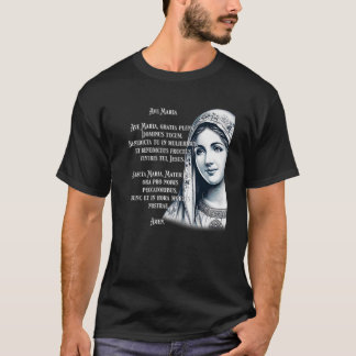 Latin Hail Mary gesegnete Mutter Rosary Gebet Prem T-Shirt