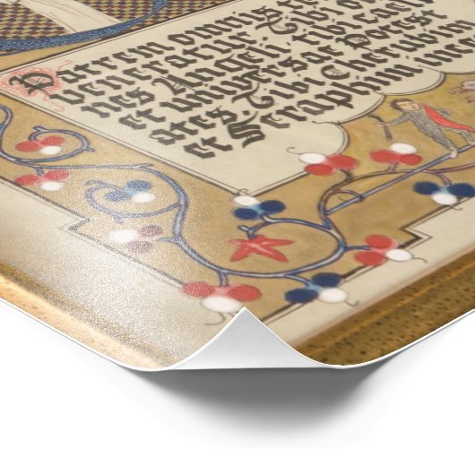 Latin Hymn Mittelalterliche Art Illuminierte Kalli Fotodruck (Ecke)