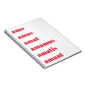 Latin Notebook, Amo Amas Amat, Schooldays Theme Notizblock (Rechte Seite)