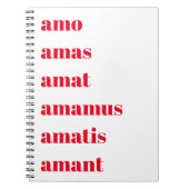 Latin Notebook, Amo Amas Amat, Schooldays Theme Notizblock (Vorderseite)