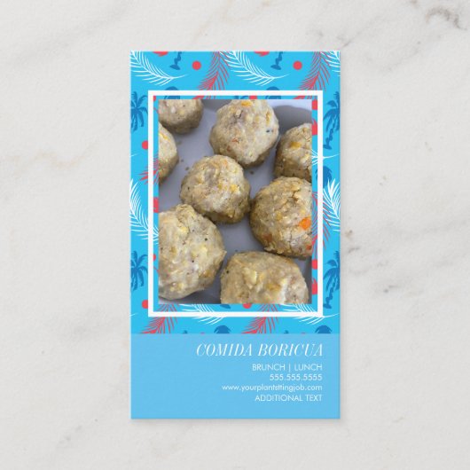 Latin Puertorico Restaurant Mofongo Business Card Visitenkarte (Vorderseite)