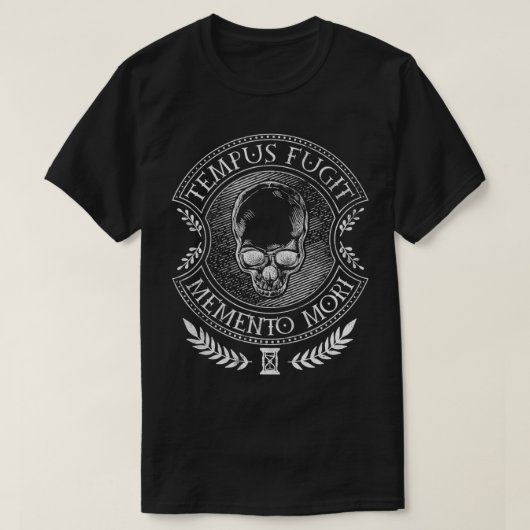 Latin sayings Tempus Fugit Memento Mori T-Shirt (Design vorne)