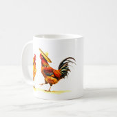 LATIN TANZENDE HÜHNER-TASSE KAFFEETASSE (Vorderseite Links)