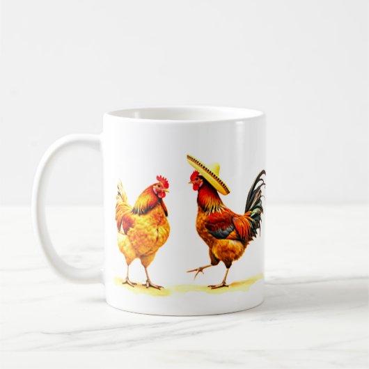 LATIN TANZENDE HÜHNER-TASSE KAFFEETASSE (Links)