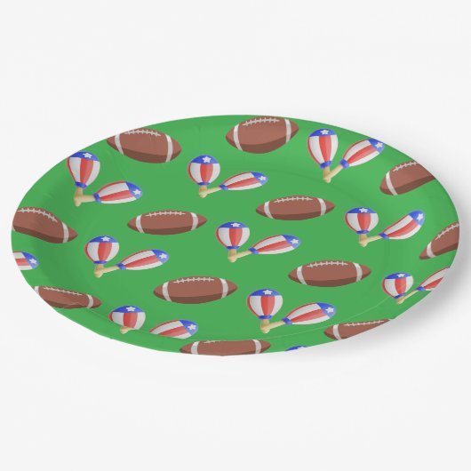 Latin-themed Football Pappteller (Schrägansicht)