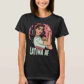 Latina AF Hand Drawn Spanische Empowerment-Frau T-Shirt (Vorderseite)