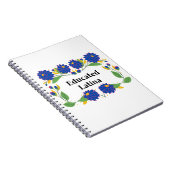 Latina Blue Flowers Motif Notebook Notizblock (Rechte Seite)