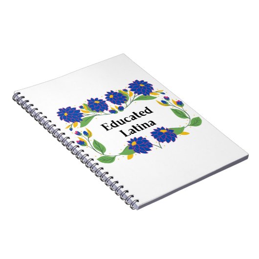 Latina Blue Flowers Motif Notebook Notizblock (Rechte Seite)