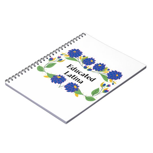 Latina Blue Flowers Motif Notebook Notizblock (Linke Seite)