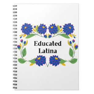 Latina Blue Flowers Motif Notebook Notizblock