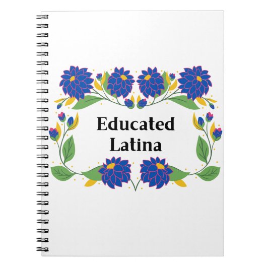 Latina Blue Flowers Motif Notebook Notizblock (Vorderseite)