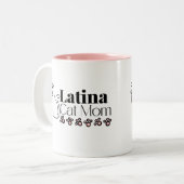 Latina Cat Mama mit Kitty Paws Zweifarbige Tasse (Vorderseite Links)