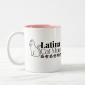 Latina Cat Mama mit Kitty Paws Zweifarbige Tasse (Links)