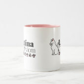 Latina Cat Mama mit Kitty Paws Zweifarbige Tasse (Mittel)