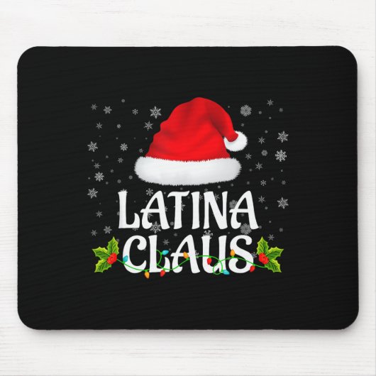 Latina Claus Christmas Lights Santa Pajama Family Mousepad (Vorne)