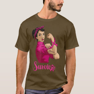 Latina Frauen Brustkrebs, Überlebende starke Frau T-Shirt
