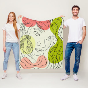 Latina-Frauen-Kunstformen floral Fleecedecke