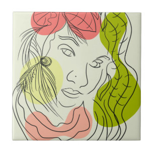 Latina-Frauen-Kunstformen Floral Fliese