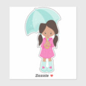 Latina Girl, Mädchen in Regenmantel, Mädchen mit S Aufkleber (Blatt)