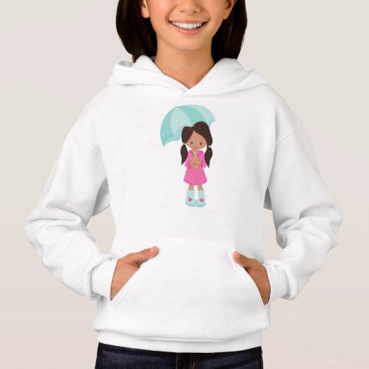 Latina Girl, Mädchen in Regenmantel, Mädchen mit S Hoodie (Vorderseite)