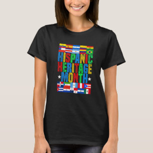 Latina-Länder Flaggen lateinamerikanischer Monat f T-Shirt