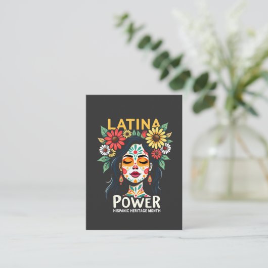 Latina Power Hispanic Heritage Monat Begleitkarte (Stehend Vorderseite)