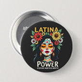 Latina Power Hispanic Heritage Monat Button (Vorne & Hinten)
