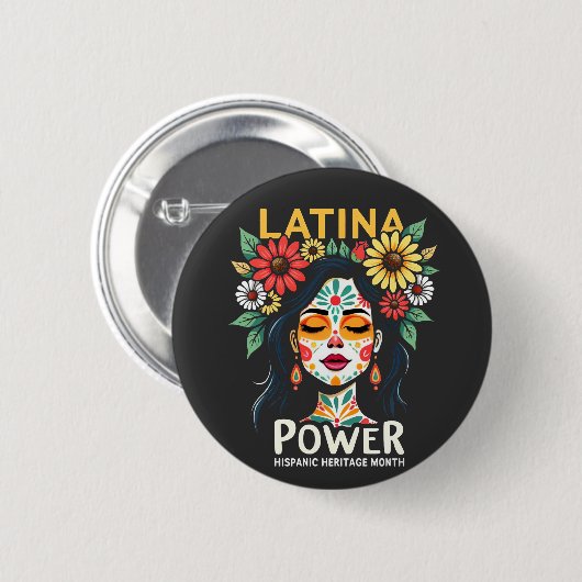 Latina Power Hispanic Heritage Monat Button (Vorne & Hinten)