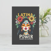 Latina Power Hispanic Heritage Monat Dankeskarte (Stehend Vorderseite)