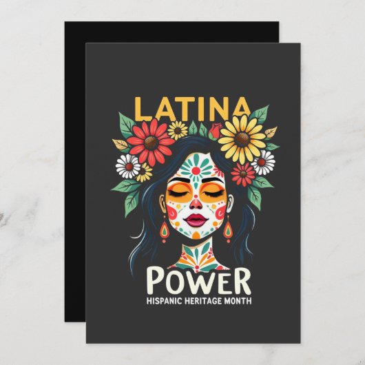 Latina Power Hispanic Heritage Monat Dankeskarte (Vorne/Hinten)