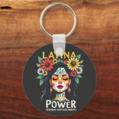 Latina Power Hispanic Heritage Monat Schlüsselanhänger (Vorderseite)