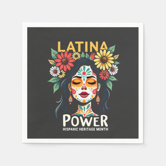 Latina Power Hispanic Heritage Monat Serviette (Vorderseite)