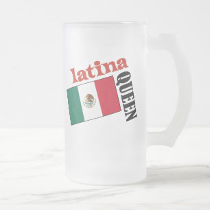 Latina Queen & Mexiko Flag Mattglas Bierglas