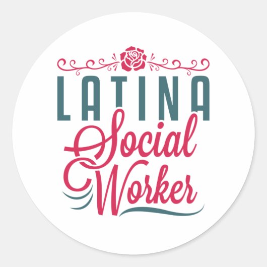 Latina Social Worker LCSW Latinx Hispanic Runder Aufkleber (Vorderseite)