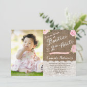 Latina Spanische Taufe 2. Geburtstag Party Foto Einladung (Stehend Vorderseite)