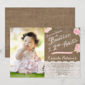 Latina Spanische Taufe 2. Geburtstag Party Foto Einladung (Vorne/Hinten)
