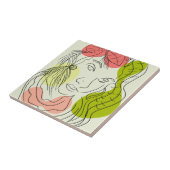 Latina Woman Art Shapes Floral Fliese (Seite)