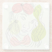 Latina Woman Art Shapes Floral Glasuntersetzer (Rückseite)