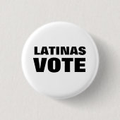 Latinas Stimmen Schwarz-Weiß-Politik Button (Vorderseite)