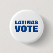 Latinas Wählen Sie blau-weiß voto latino modern Button (Vorderseite)