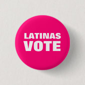 Latinas Wählen Sie heißen rosa weißen Voto Latino  Button (Vorderseite)